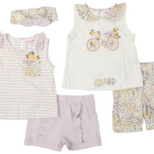 Little Lass Toddler Girls 4 pc Bike Shorts Set