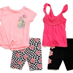 Freestyle Toddler Girls 4 Pc Biker Short Set