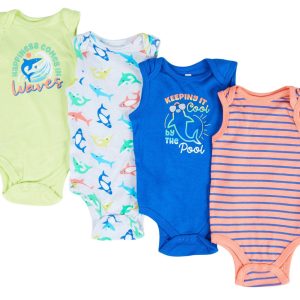 Koala Baby Baby Boys 4 Pk Sleeveless Shark Bodysuits