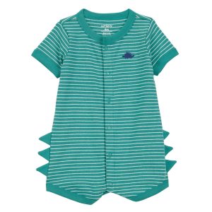 Carters Baby Boys Dinosaur Striped Romper