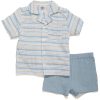 Baby Essentials Baby Boys 2 Pc Collard Shirt & Shorts Set