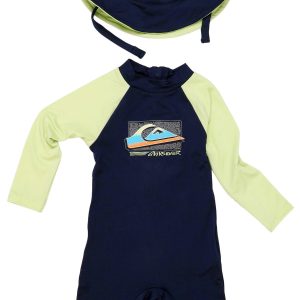 Quicksilver Baby Boys 2 Pc Rashguard with Hat Set