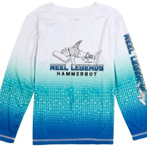 Reel Legends Toddler Boys Long Sleeve Hammerhead Shark Tee