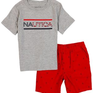Nautica Toddler Boys 2 Pc Americana Shorts Set