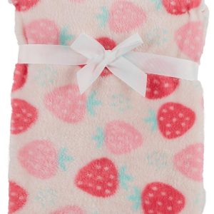 DreamGro Baby Strawberry Velvet Boa Blanket