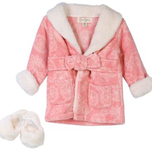 Jessica Simpson Baby 2 Pc Bath Robe and Slippers Set