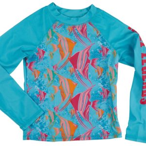 Reel Legends Little Girls Fish Print Rash Guard