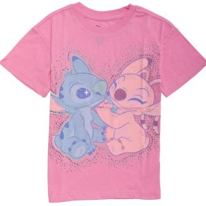 Stitch Little Girls Stitch & Angel Graphic Tee