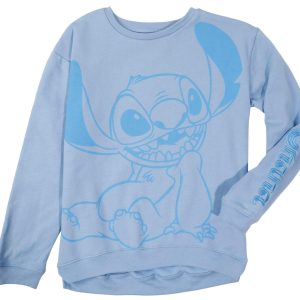 Disney Stitch Big Girls Metalic Long Sleeve Sweater