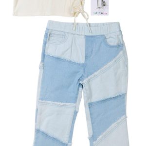 Rare Editions Big Girls 2 Pc Denim Tee Set