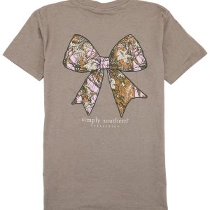 Simply Southern Big Girls Camo Bow Tee