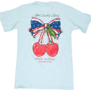 Simply Southern Patriotic Cherries Girls T Shirt