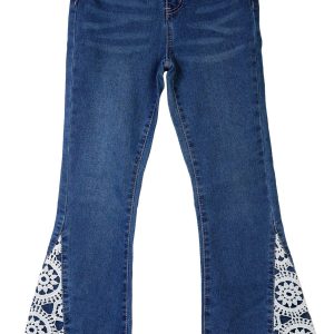 YMI Big Girls Flare Lace Insert Denim Jeans Pants