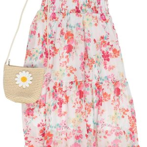 Speechless Big Girls Floral Smocked Maxi Dress With Purse