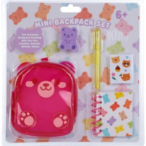 Votum Girls Mini Backpack Bag Charm with Stationery Set