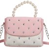 Girls Pearl Top Faux Leather Purse