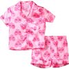 Freestyle Big Girls Button Front Pink Pajama Set
