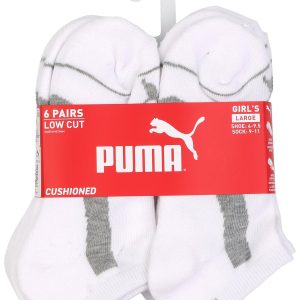 Girls 6 Pk Performance Cushioned Low Cut Socks