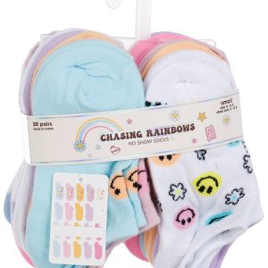 Girls 20-pk. Assorted Prints No Show Socks