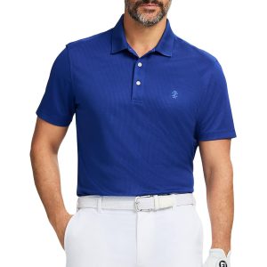 IZOD Golf Mens Grid Solid Polo Shirt