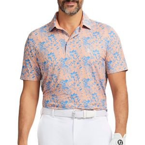 IZOD Golf Mens Floral Print Polo Shirt