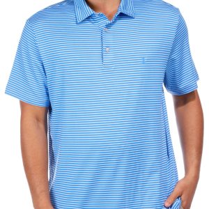 IZOD Golf Mens Short Sleeve Seamless Striped Print Polo
