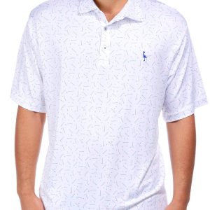 Tailorbyrd Men's Short Sleeve Golf Club Print Polo Tee