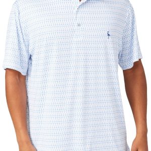 Tailorbyrd Mens Martini Glass Print Golf Polo Shirt