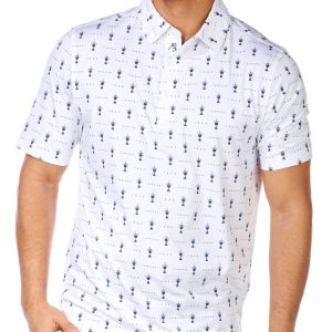 Bobby Jones Mens Short Sleeve Trophy Print Polo Shirt