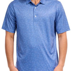 Greg Norman Mens Short Sleeve Print Golf Polo Shirt