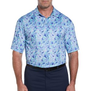 IZOD Golf Mens Watercolor Birdie Print Polo Shirt