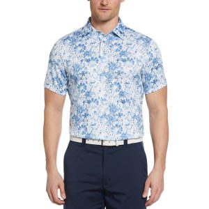 PGA TOUR Men's Tie-Dyed Fireworks-Print Golf Polo