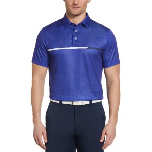 PGA TOUR Men's Textured Colorblocked Performance Golf Polo