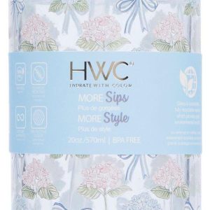 HWC 20 oz Glass Floral Bow Tumbler