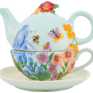 Blue Sky 6.5 in Wildflower Tea for One Teapot Set